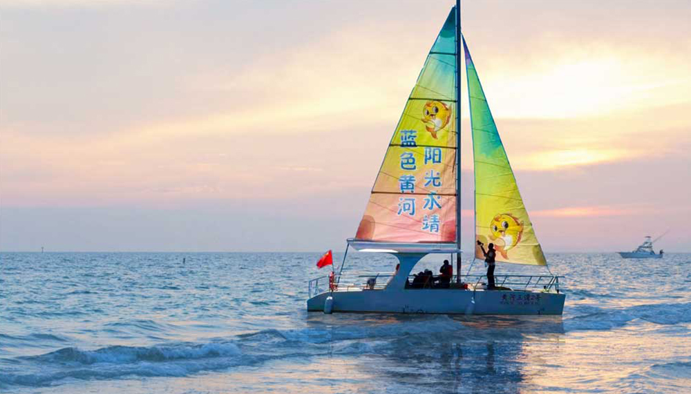 Huangherivier in Lanzhou – Katamaran